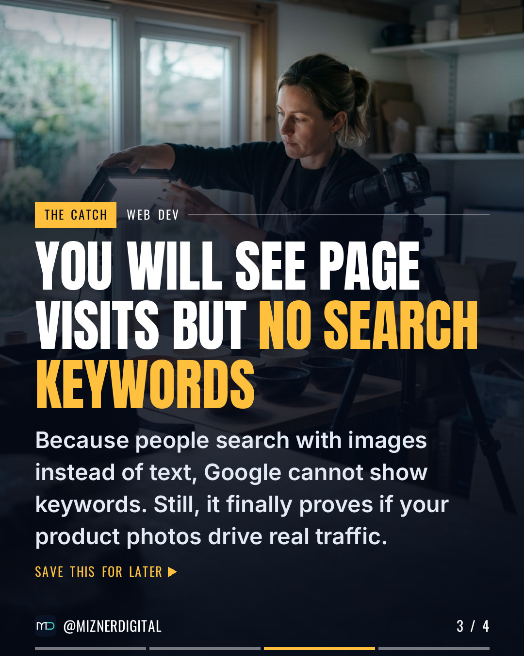 You will see page visits but no search keywords